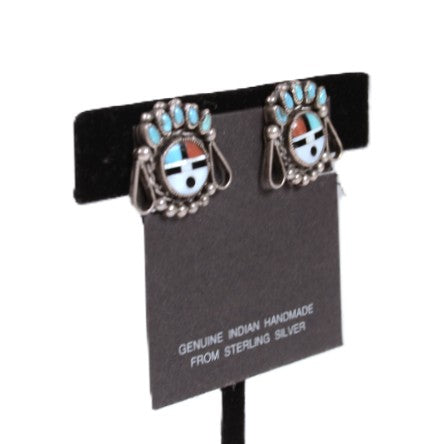 Zuni Pueblo Sunface Clip Earrings