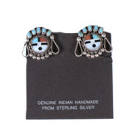 Zuni Pueblo Sunface Clip Earrings