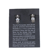 Navajo Sterling Silver and Coral Clip Earrings