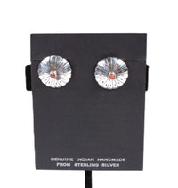 Navajo Sterling Silver and Coral Clip Earrings