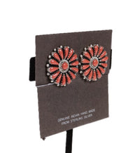 Zuni Pueblo Cluster Coral Clip Earrings