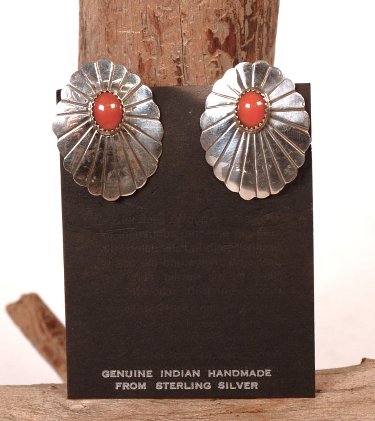 Navajo Coral Earrings