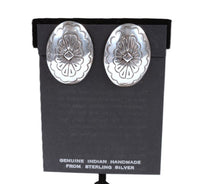 Navajo Sterling Silver Concho Clip Earrings