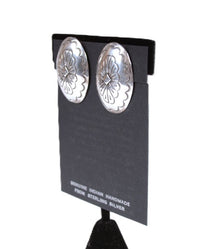 Navajo Sterling Silver Concho Clip Earrings