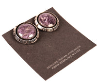 Navajo Sterling Silver Charoite Post Earrings