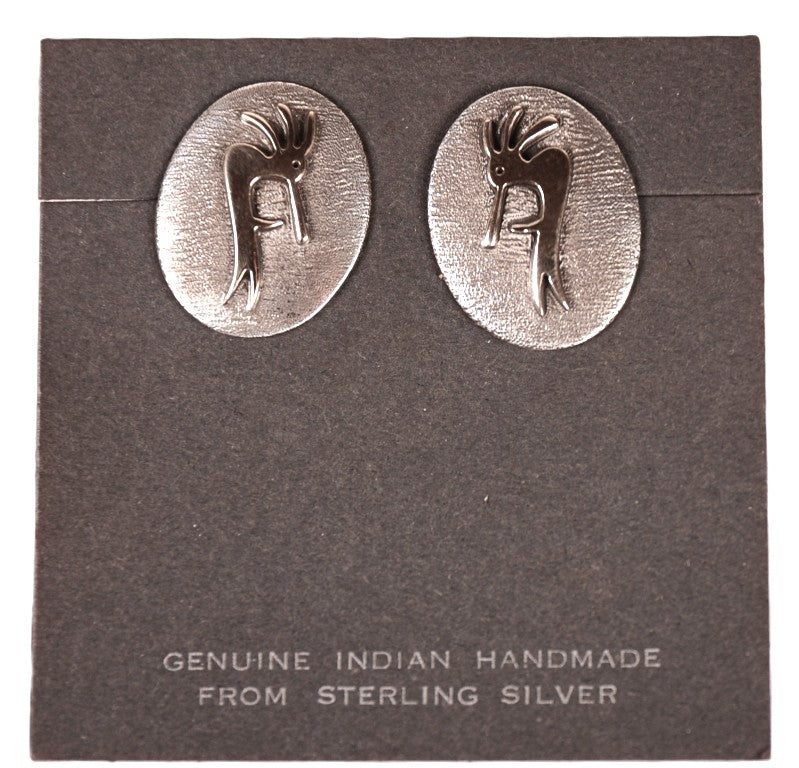 Navajo 14k Gold on Sterling Silver Kokopelli Post Earring By Jimmy Secatero