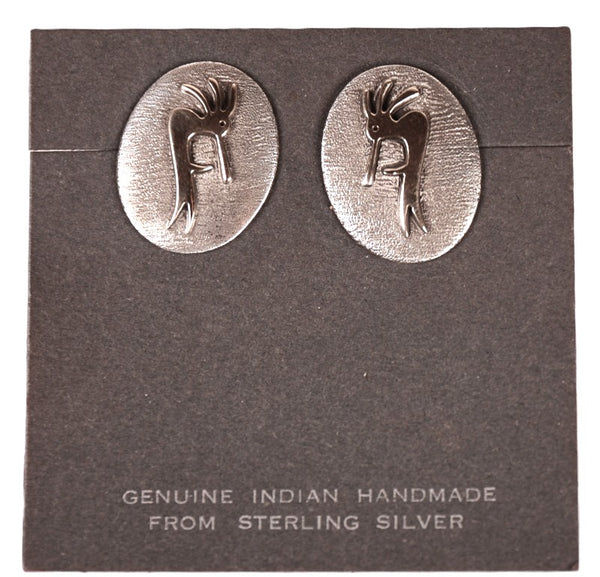 Navajo 14k Gold on Sterling Silver Kokopelli Post Earring By Jimmy Secatero