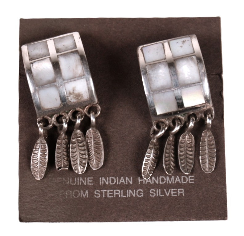 Navajo Sterling Silver Inlay Post Earrings