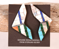 Santo Domingo Pueblo Inlaid Mosaic Earrings By Phyllis Rosetta