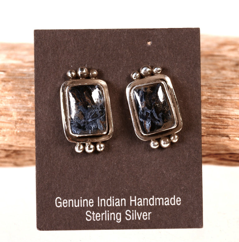 Navajo Dark Blue Lapis Earrings