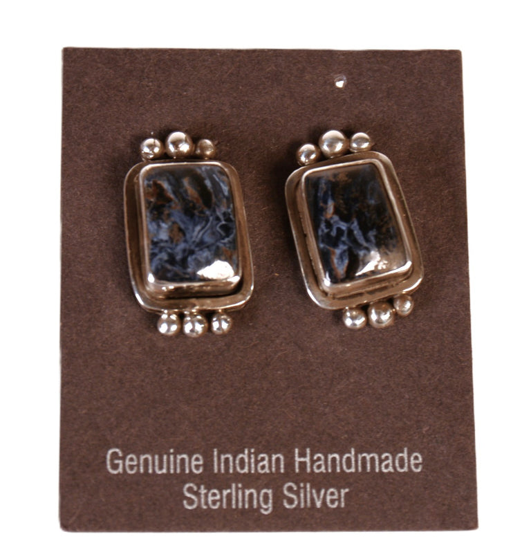 Navajo Dark Blue Lapis Earrings