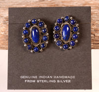 Zuni Pueblo Lapis Cluster Earrings