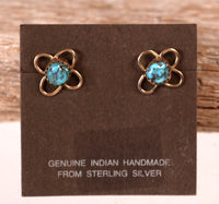 Navajo 14k Gold and Turquoise Earrings