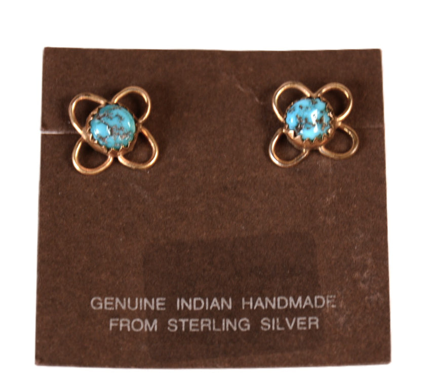 Navajo 14k Gold and Turquoise Earrings