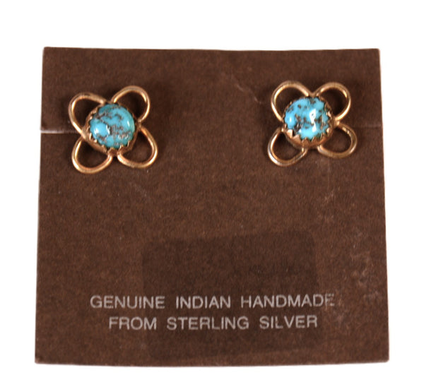 Navajo 14k Gold and Turquoise Earrings