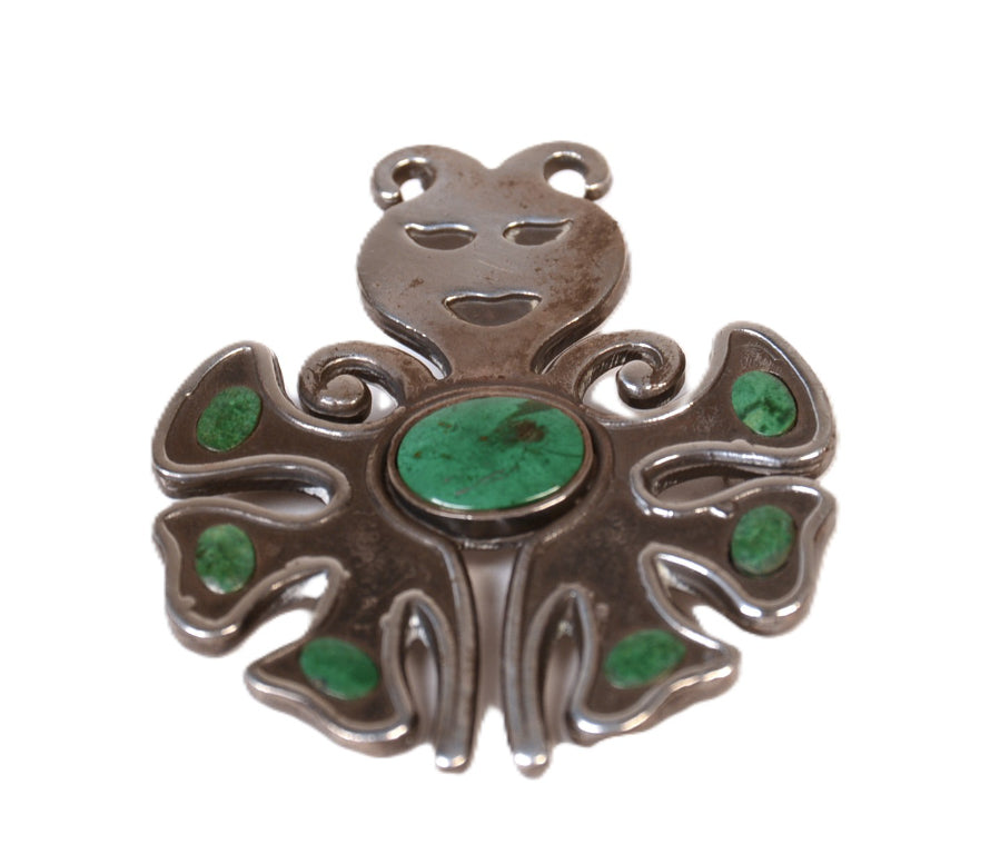 Mexico Taxco Green Stone Pin