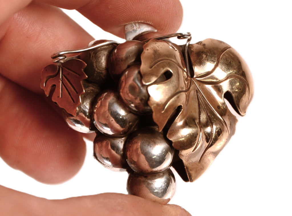 Antique Mexico Taxco Grapes Pin