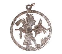 Mexico Taxco Silver with Aztec Figure Pendant