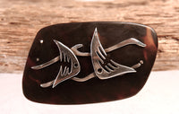 Mexico Taxco Silver and Tortoise Shell Pin by Enrique Ledesma