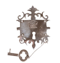 Mexico Taxco Silver Lock Escutcheon with Key Pin