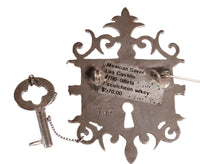 Mexico Taxco Silver Lock Escutcheon with Key Pin
