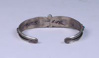 Navajo Sterling Silver with Coral and Turquoise Bracelet