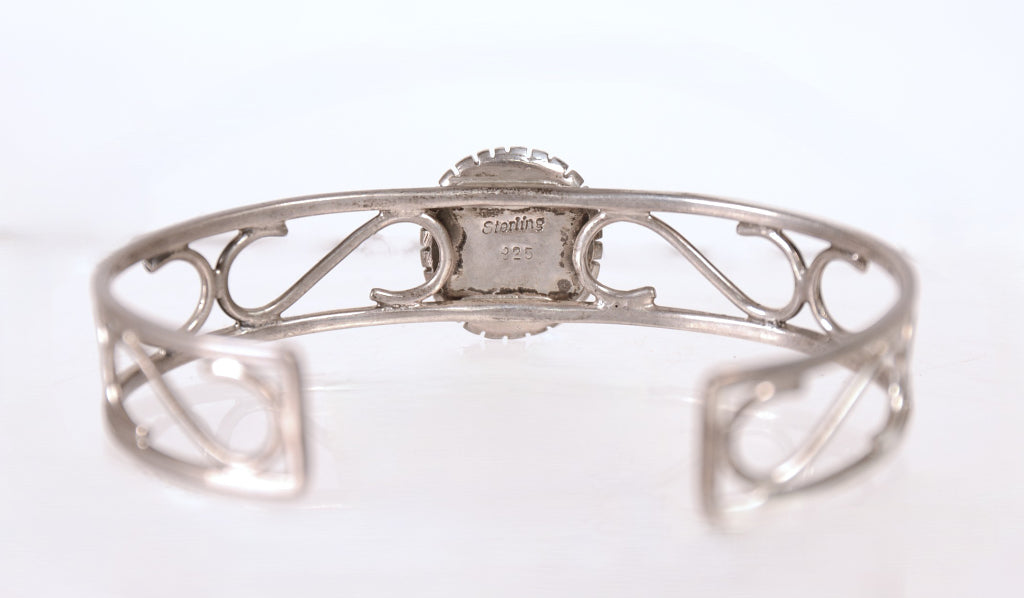 Navajo Sterling Silver Gilson Opal Cuff Bracelet