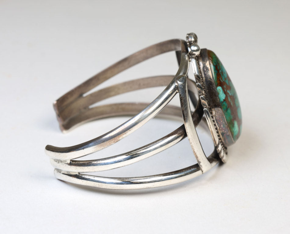 Navajo Sterling Silver and Royston NV Turquoise Cuff Bracelet