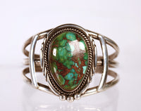 Navajo Sterling Silver and Royston NV Turquoise Cuff Bracelet