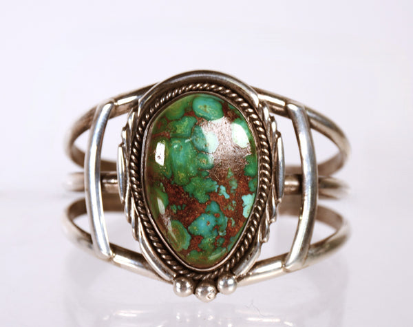 Navajo Sterling Silver and Royston NV Turquoise Cuff Bracelet