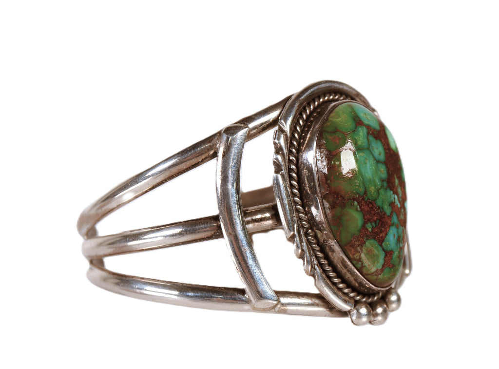Navajo Sterling Silver and Royston NV Turquoise Cuff Bracelet