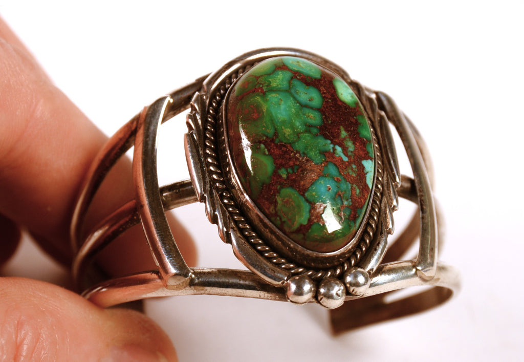Navajo Sterling Silver and Royston NV Turquoise Cuff Bracelet