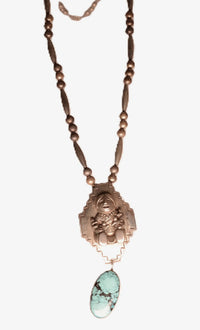 Zuni Pueblo Storyteller Silver Pendant Necklace