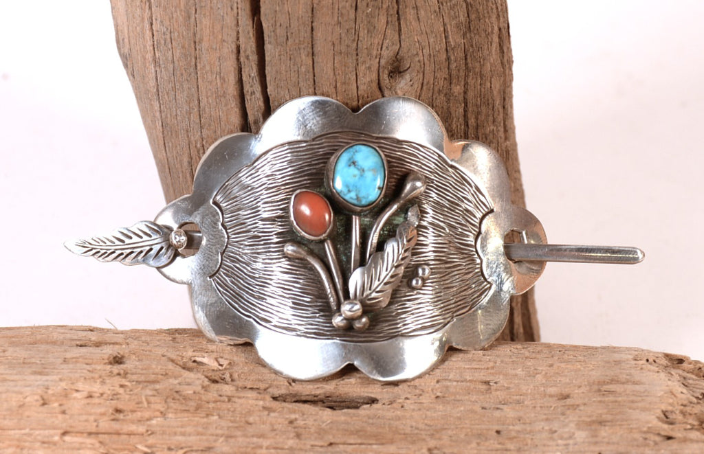 Navajo Sterling Silver Hair Barrette By Roy Vandever