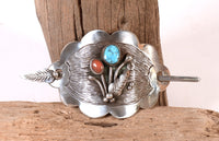 Navajo Sterling Silver Hair Barrette By Roy Vandever