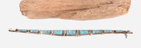 Zuni Pueblo Sterling Silver and Turquoise Link Bracelet By RL