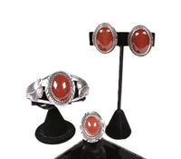 Navajo Sterling Silver and Brown Stone Jewelry Set of 3