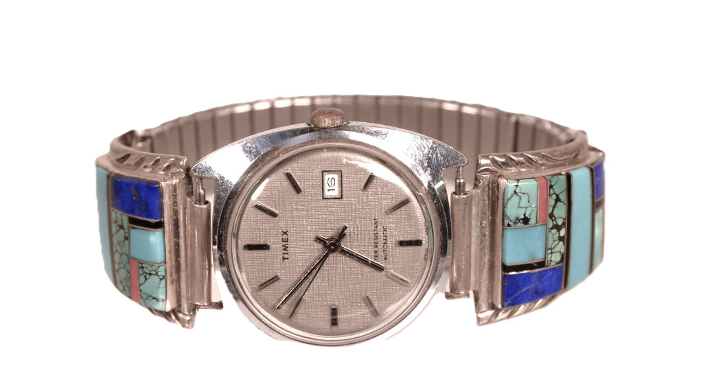 Zuni Multi Stone Inlay Timex Watch