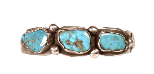 Navajo Blue Gem Turquoise Bracelet By Ramone Platero
