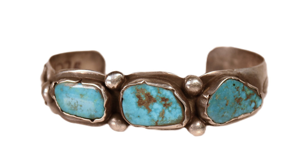 Navajo Blue Gem Turquoise Bracelet By Ramone Platero