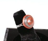 Zuni Pueblo Sterling Silver with Inlay Coral Ring