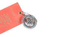 Zuni Pueblo Sterling Silver and  Needlepoint Turquoise Pin