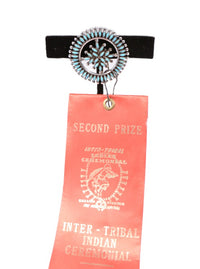 Zuni Pueblo Sterling Silver and  Needlepoint Turquoise Pin