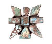 Navajo Sterling Silver and Turquoise Pin/Pendant By J. Piaso Jr.