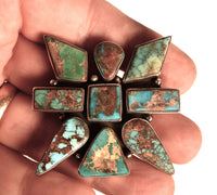 Navajo Sterling Silver and Turquoise Pin/Pendant By J. Piaso Jr.