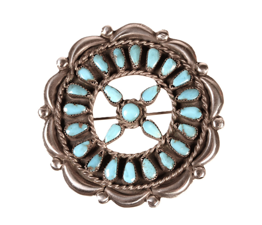Zuni Pueblo Turquoise Pin