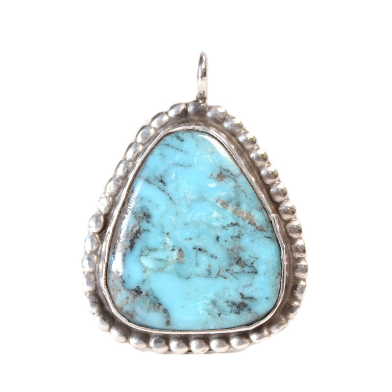 Navajo Smokey Blue Turquoise Pendant