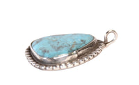 Navajo Smokey Blue Turquoise Pendant