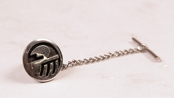 Hopi Pueblo Sterling Silver Overlay Tie Tack