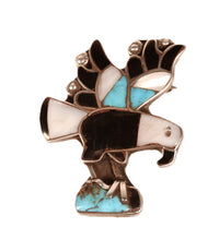 Vintage Zuni Pueblo Inlay Eagle Pin